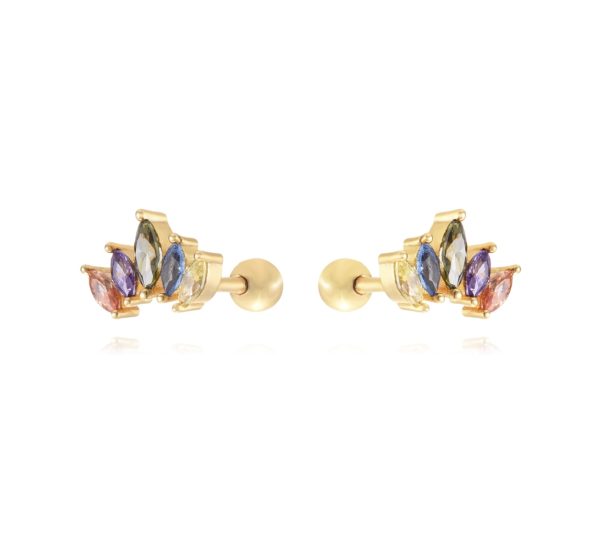 PIERCINGS AN ENTRE JOYAS DORADOS CORONA PLATA BRILLANTES DE COLORES