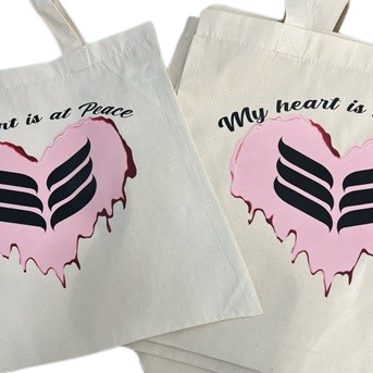 nueva tote bag nueva colección AN entre joyas my heart is at peace